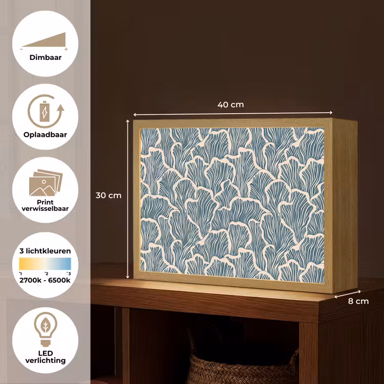 Lightbox - Wandlamp - Organisch - Blauw - Crème - Schelpen — 10