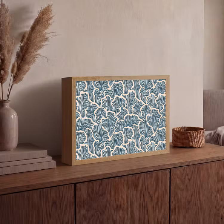 Lightbox - Wandlamp - Organisch - Blauw - Crème - Schelpen — 4