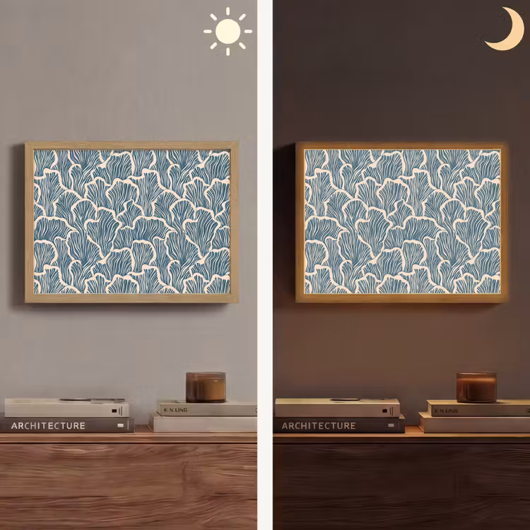 Lightbox - Wandlamp - Organisch - Blauw - Crème - Schelpen — 6