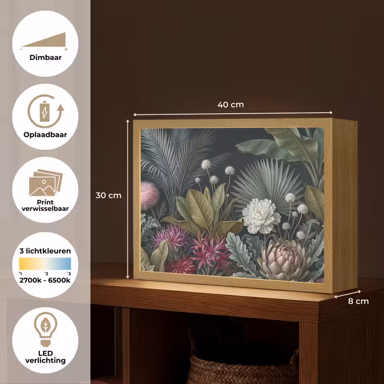 Lightbox - Wandlamp - Planten - Tropisch - Botanisch - Donker - Groen — 10
