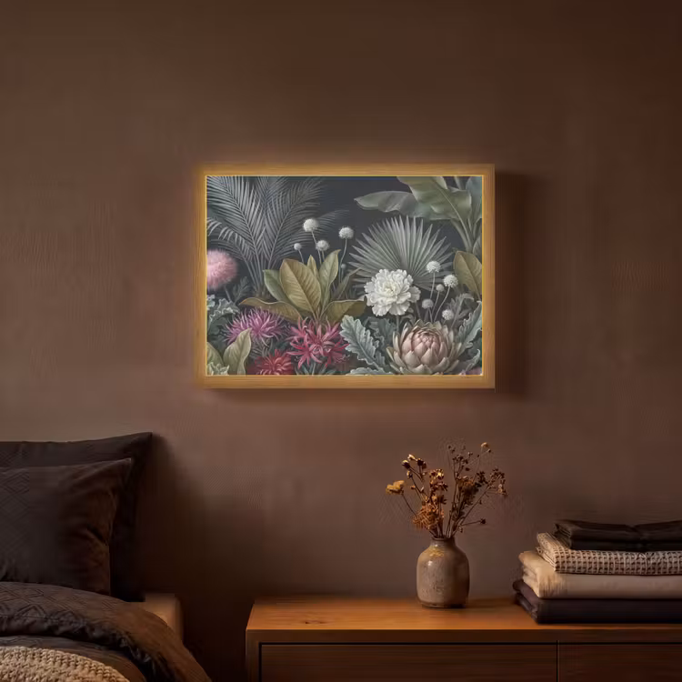 Lightbox - Wandlamp - Planten - Tropisch - Botanisch - Donker - Groen — 3