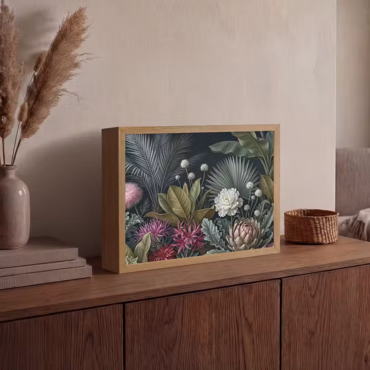 Lightbox - Wandlamp - Planten - Tropisch - Botanisch - Donker - Groen — 4
