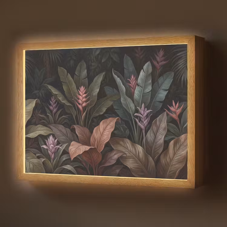 Lightbox - Wandlamp - Planten - Tropisch - Jungle - Donker - Natuur — 1