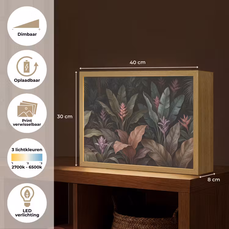 Lightbox - Wandlamp - Planten - Tropisch - Jungle - Donker - Natuur — 10