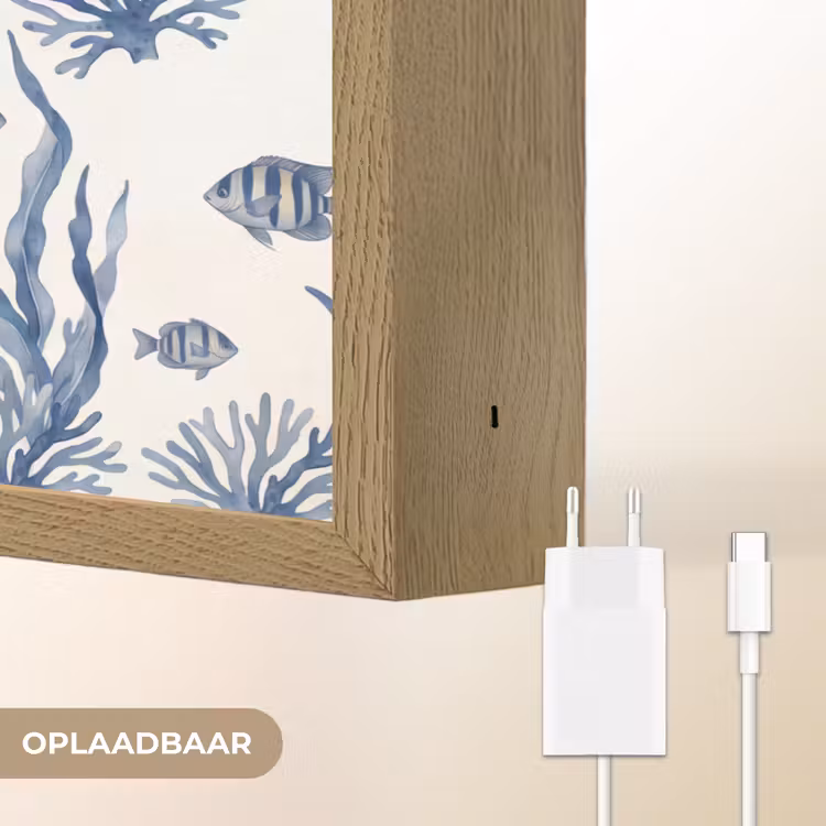 Lightbox - Wandlamp - Schelp - Spiraal - Zeeleven - Aquarel - Blauw — 7