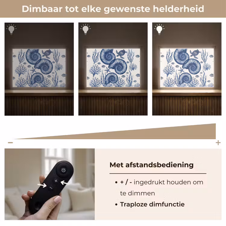 Lightbox - Wandlamp - Schelp - Spiraal - Zeeleven - Aquarel - Blauw — 9