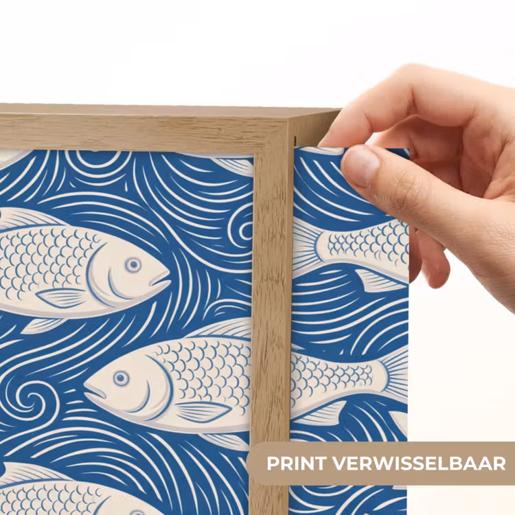 Lightbox - Wandlamp - Vis - Water - Patroon - Grafisch - Blauw — 5