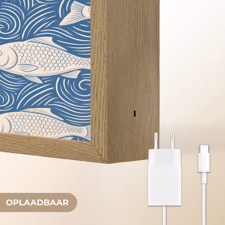 Lightbox - Wandlamp - Vis - Water - Patroon - Grafisch - Blauw — 7