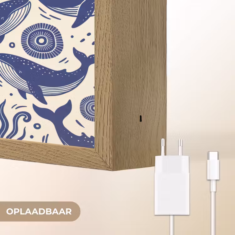 Lightbox - Wandlamp - Walvis - Onderwater - Dieren - Abstract - Blauw — 7