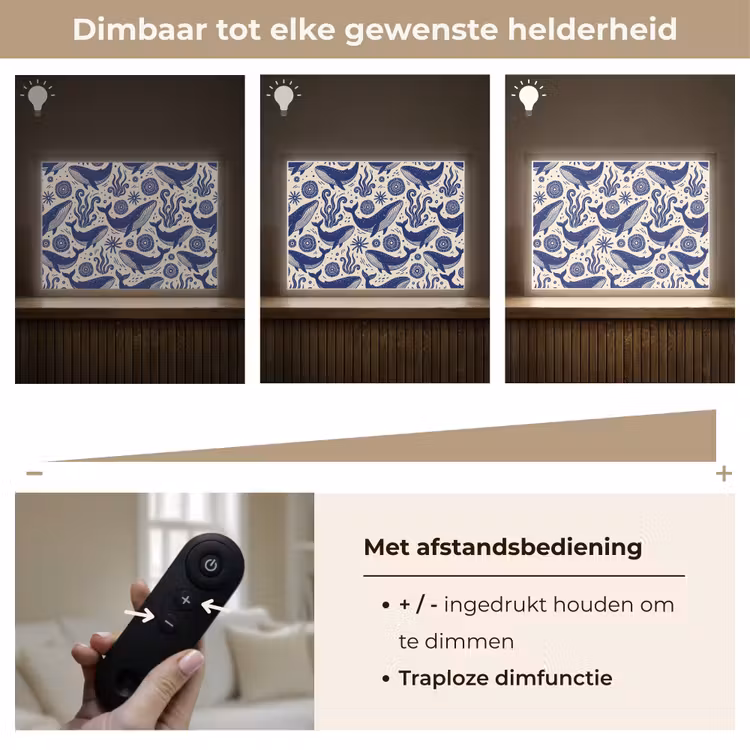 Lightbox - Wandlamp - Walvis - Onderwater - Dieren - Abstract - Blauw — 9