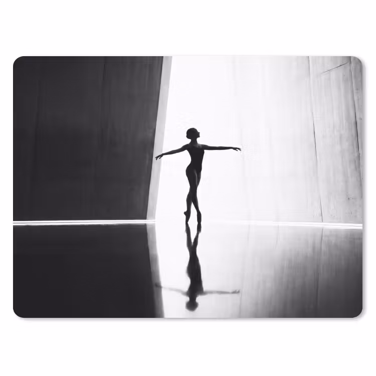 Muismat - Danser - Silhouette - Kunst - Modern - Zwart-wit — 1