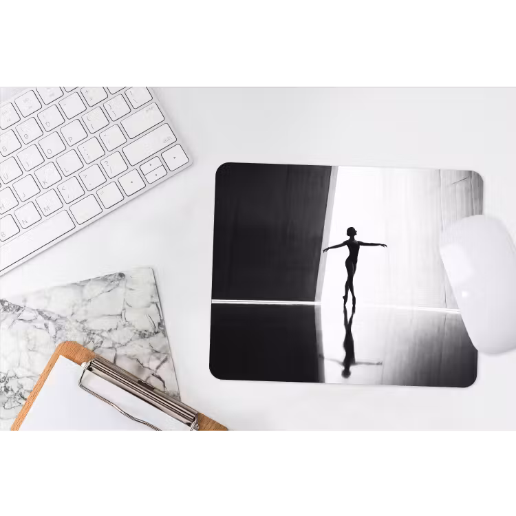Muismat - Danser - Silhouette - Kunst - Modern - Zwart-wit — 2