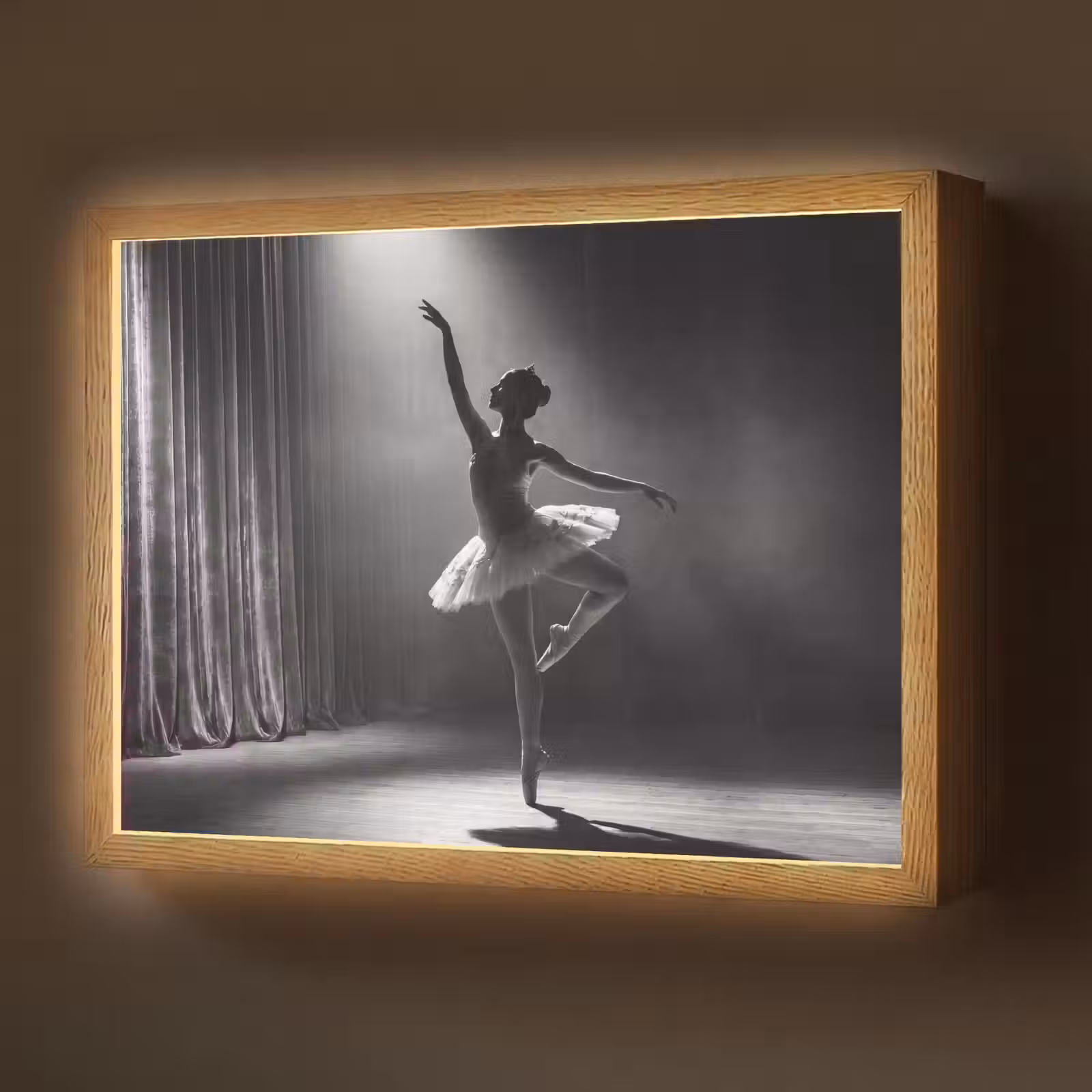 Lightbox - Wandlamp - Danser - Podium - Zwart-wit - Kunst - Klassiek — 1