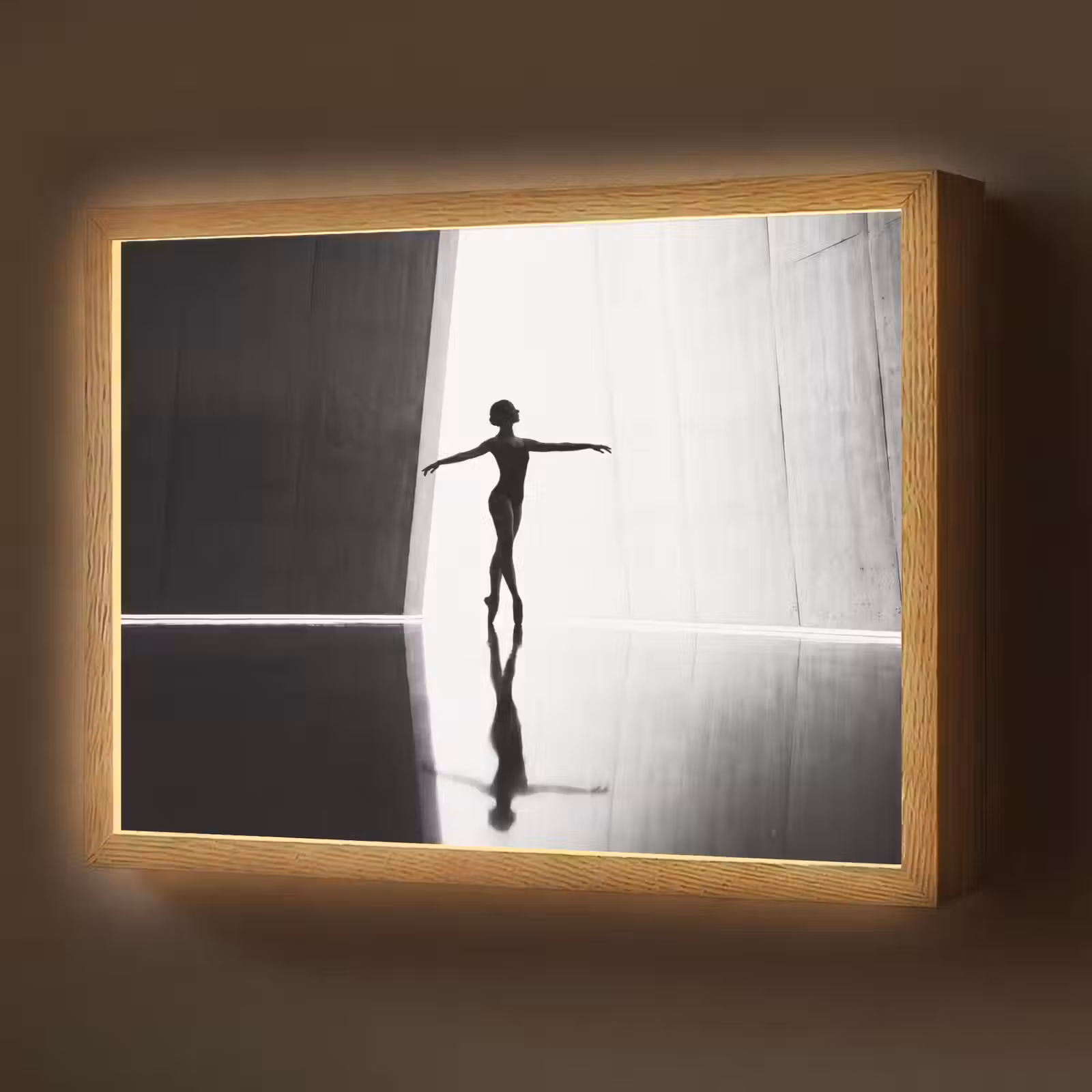 Lightbox - Wandlamp - Danser - Silhouette - Kunst - Modern - Zwart-wit — 1