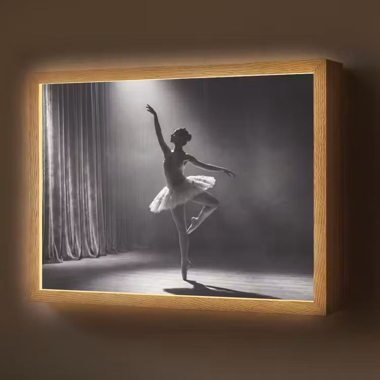 Lightbox - Wandlamp - Danser - Podium - Zwart-wit - Kunst - Klassiek — 1
