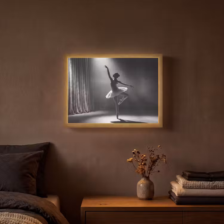 Lightbox - Wandlamp - Danser - Podium - Zwart-wit - Kunst - Klassiek — 3