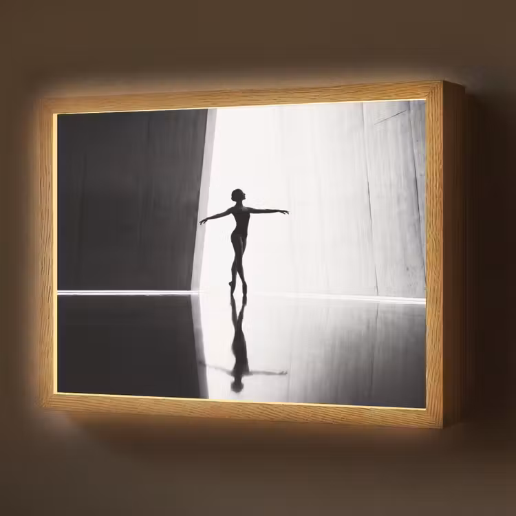 Lightbox - Wandlamp - Danser - Silhouette - Kunst - Modern - Zwart-wit — 1