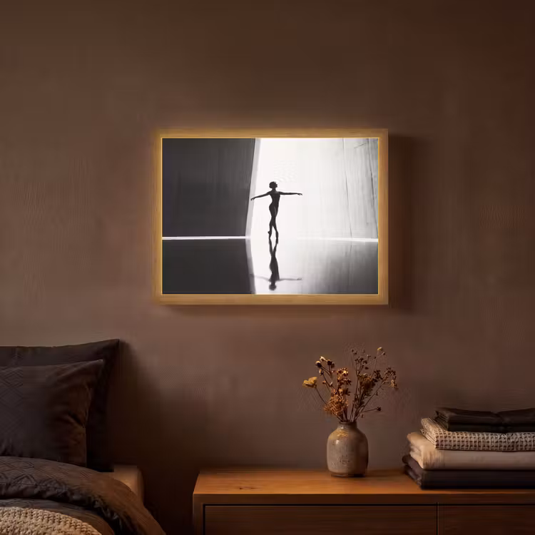 Lightbox - Wandlamp - Danser - Silhouette - Kunst - Modern - Zwart-wit — 3