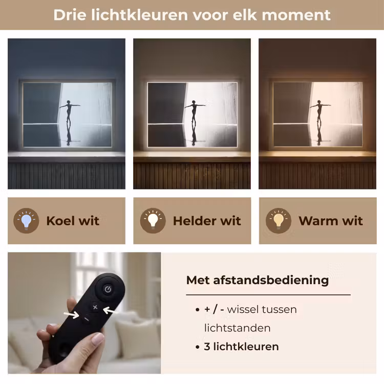 Lightbox - Wandlamp - Danser - Silhouette - Kunst - Modern - Zwart-wit — 8