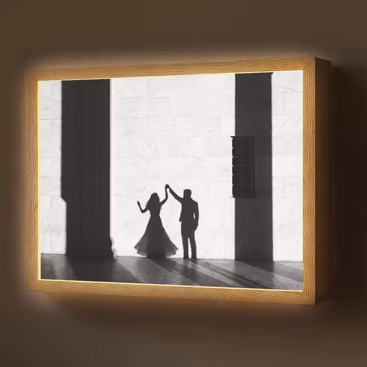 Lightbox - Wandlamp - Mensen - Schaduw - Dans - Zwart-wit - Liefde — 1