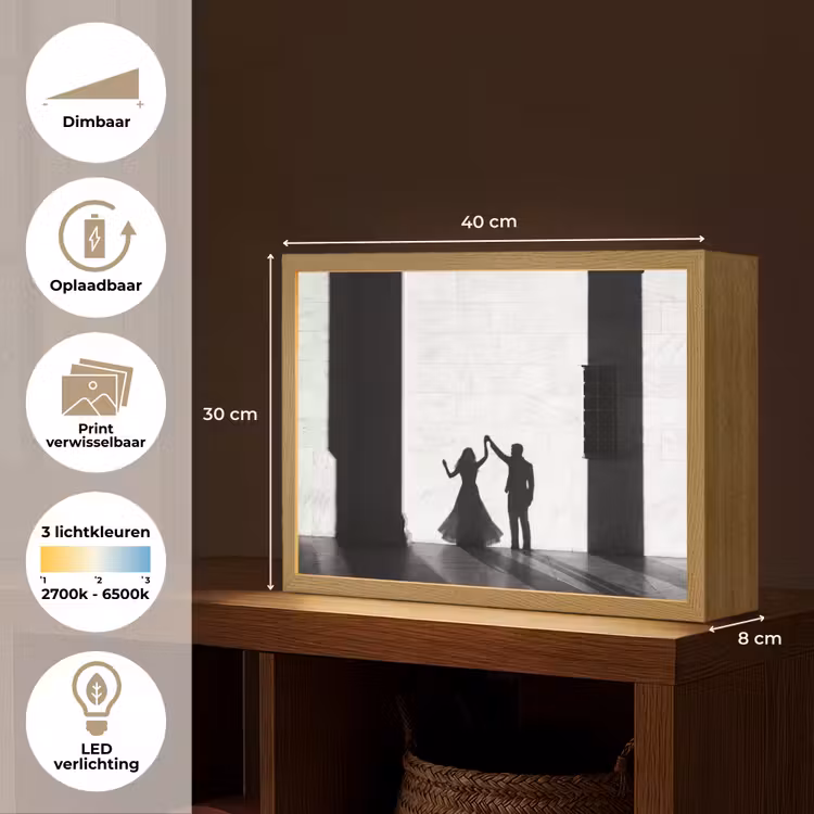 Lightbox - Wandlamp - Mensen - Schaduw - Dans - Zwart-wit - Liefde — 10