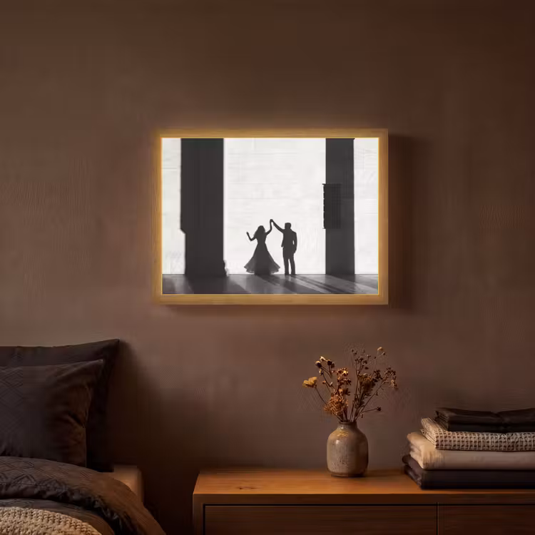 Lightbox - Wandlamp - Mensen - Schaduw - Dans - Zwart-wit - Liefde — 3