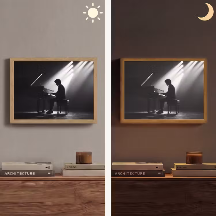 Lightbox - Wandlamp - Persoon - Piano - Muziek - Zwart-wit - Podium — 6