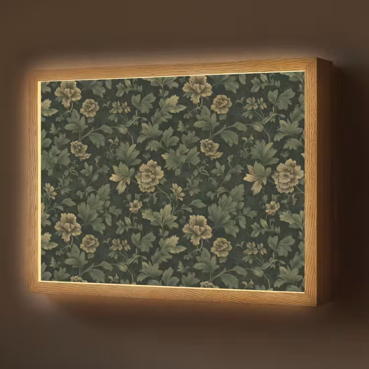 Lightbox - Wandlamp - Donker - Groen - Goud - Botanisch — 1