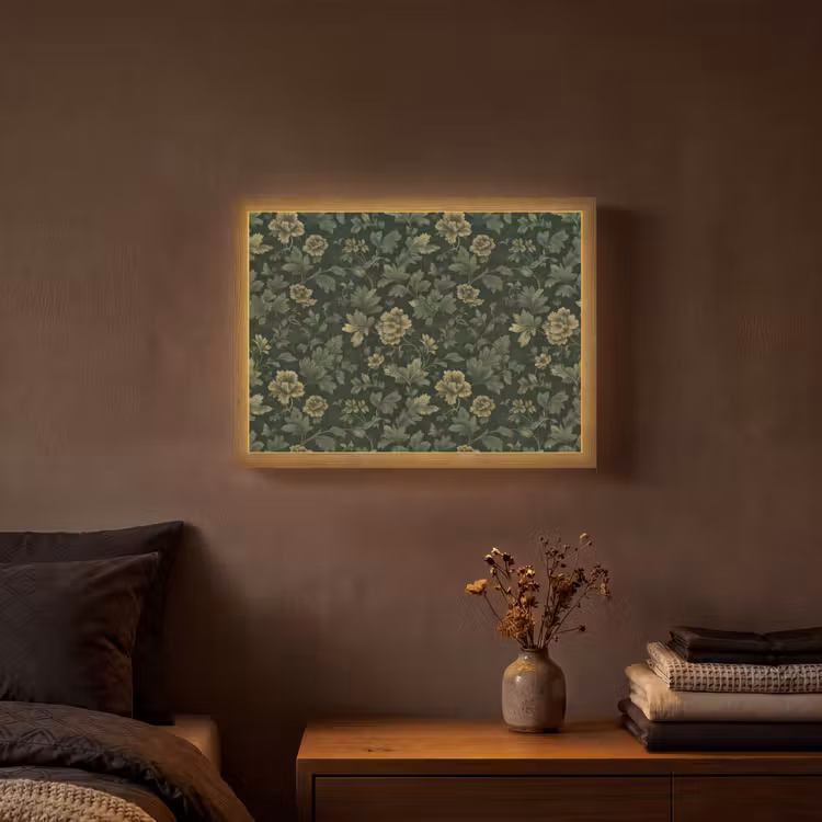 Lightbox - Wandlamp - Donker - Groen - Goud - Botanisch — 3