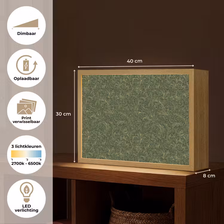 Lightbox - Wandlamp - Donker - Groen - Krullend - Botanisch — 10