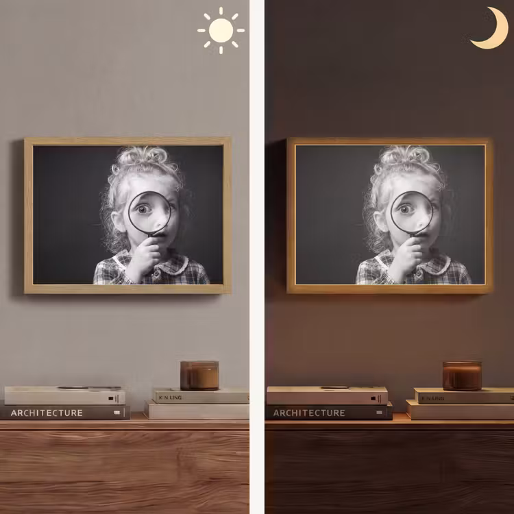 Lightbox - Wandlamp - Kind - Vergrootglas - Portret - Zwart-wit — 6