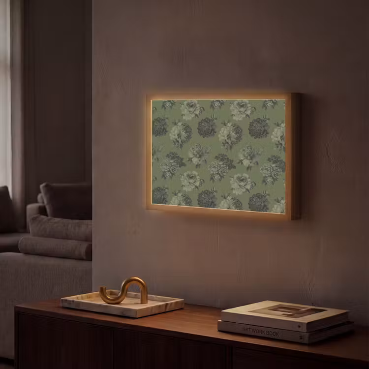 Lightbox - Wandlamp - Klassiek - botanisch - Olijfgroen - Bloemen — 2