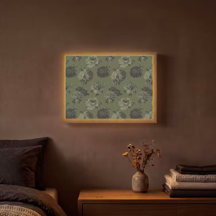 Lightbox - Wandlamp - Klassiek - botanisch - Olijfgroen - Bloemen — 3