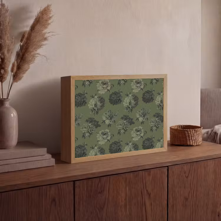 Lightbox - Wandlamp - Klassiek - botanisch - Olijfgroen - Bloemen — 4