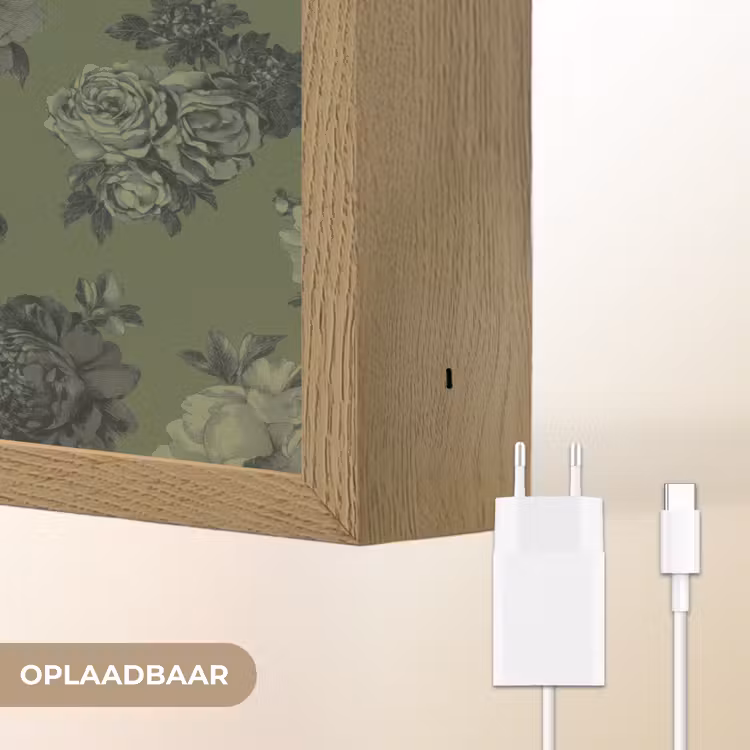 Lightbox - Wandlamp - Klassiek - botanisch - Olijfgroen - Bloemen — 7