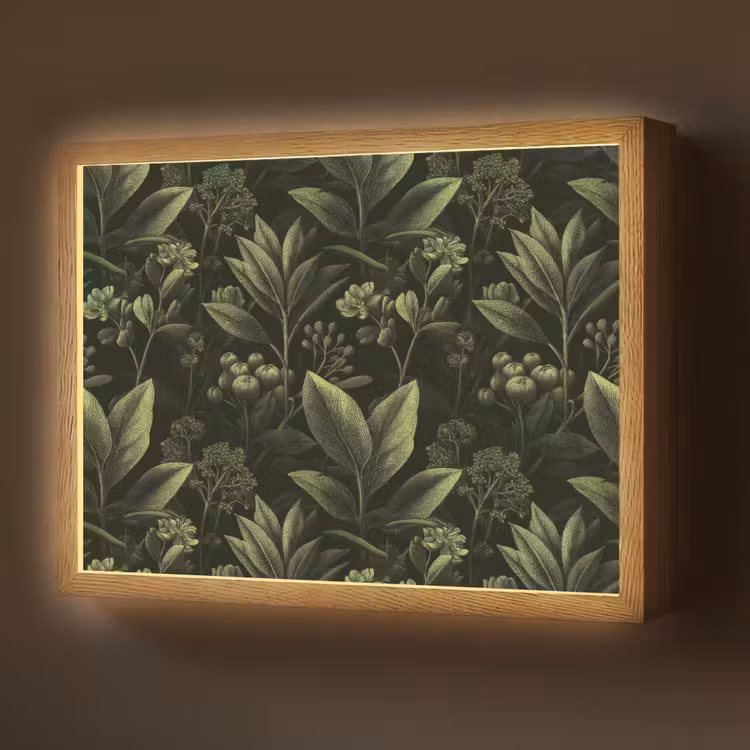 Lightbox - Wandlamp - Klassiek - Donker - Botanisch - Planten — 1