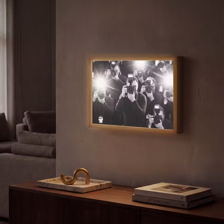Lightbox - Wandlamp - Mensen - Camera - Flitslicht - Zwart-wit - Media — 2