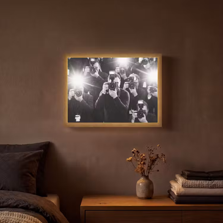 Lightbox - Wandlamp - Mensen - Camera - Flitslicht - Zwart-wit - Media — 3