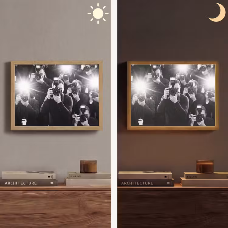 Lightbox - Wandlamp - Mensen - Camera - Flitslicht - Zwart-wit - Media — 6