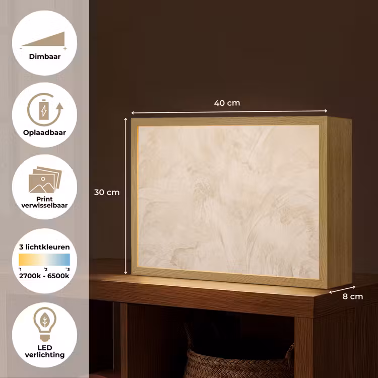 Lightbox - Wandlamp - Textuur - Patroon - Abstract - Modern - Beige — 10