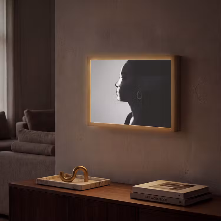 Lightbox - Wandlamp - Vrouw - Profiel - Mensen - Zwart-wit — 2