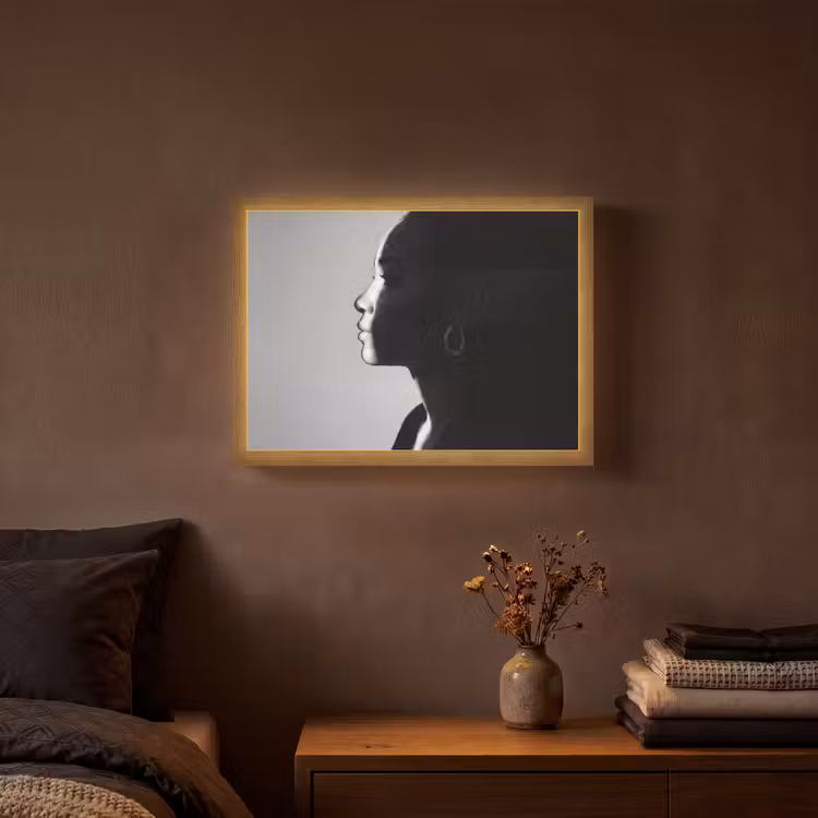 Lightbox - Wandlamp - Vrouw - Profiel - Mensen - Zwart-wit — 3