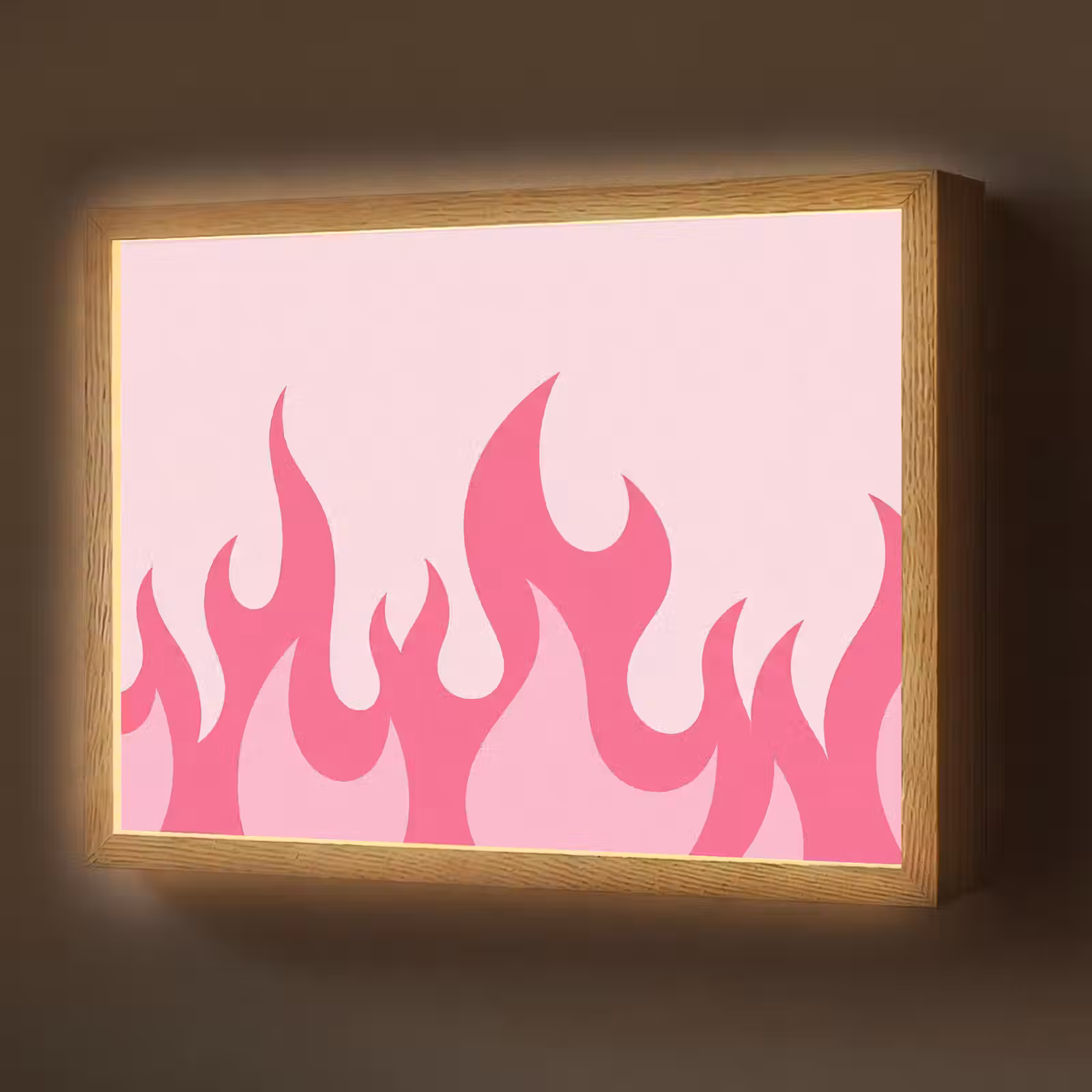 Lightbox - Wandlamp - Vlammen - Patroon - Abstract - Modern - Roze — 1