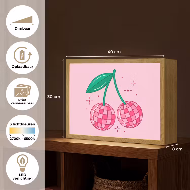 Lightbox - Wandlamp - Decoratie - Disco-bal - Feest - Roze — 10