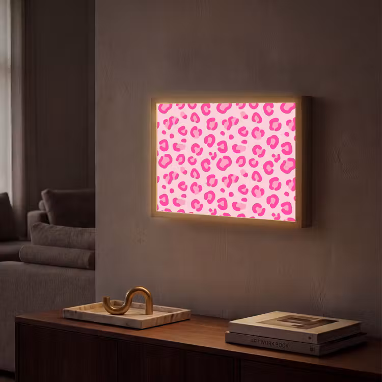 Lightbox - Wandlamp - Dierenprint - Patroon - Abstract - Modern - Roze — 2