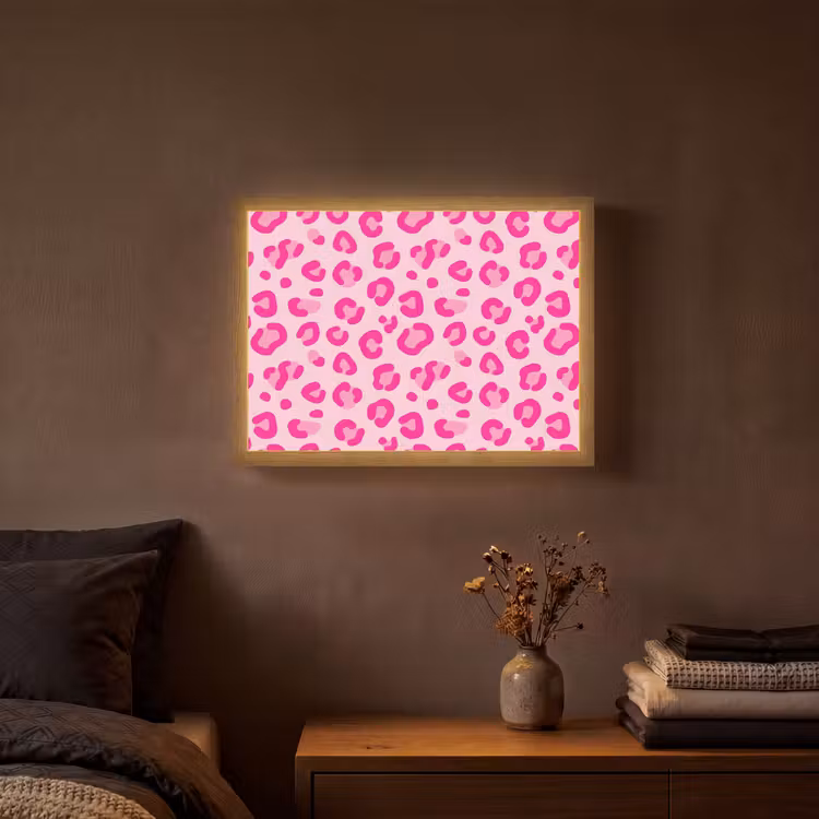 Lightbox - Wandlamp - Dierenprint - Patroon - Abstract - Modern - Roze — 3