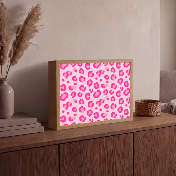 Lightbox - Wandlamp - Dierenprint - Patroon - Abstract - Modern - Roze — 4