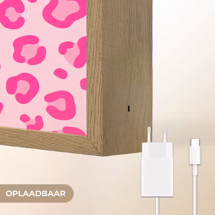 Lightbox - Wandlamp - Dierenprint - Patroon - Abstract - Modern - Roze — 7