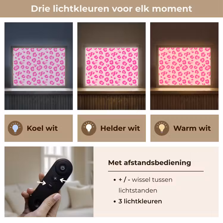Lightbox - Wandlamp - Dierenprint - Patroon - Abstract - Modern - Roze — 8