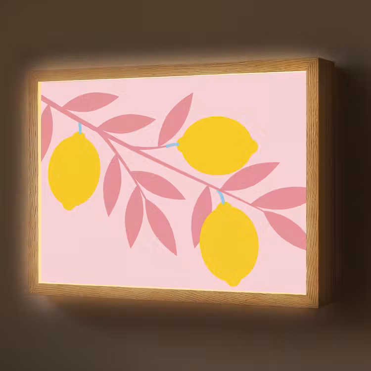 Lightbox - Wandlamp - Fruit - Tak - Natuur - Abstract - Roze — 1